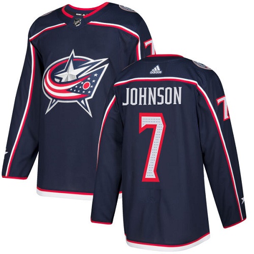 Adidas Columbus Blue Jackets #7 Jack Johnson Navy Blue Home Authentic Stitched Youth NHL Jersey->youth nhl jersey->Youth Jersey